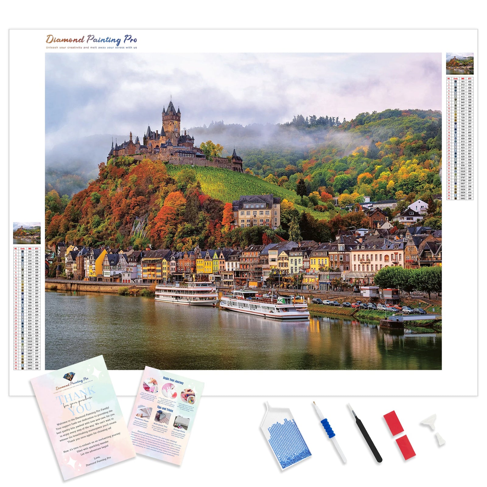 Cochem | Diamond Painting Kit - Full Drill - Square or Round Diamonds with AB Drills Option