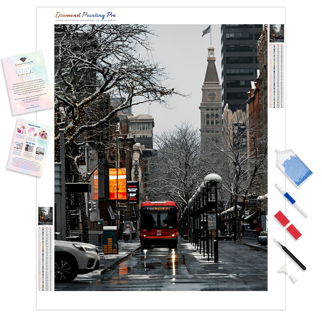 Denver Streetscape | Diamond Painting Kit - Full Drill - Square or Round Diamonds with AB Drills Option