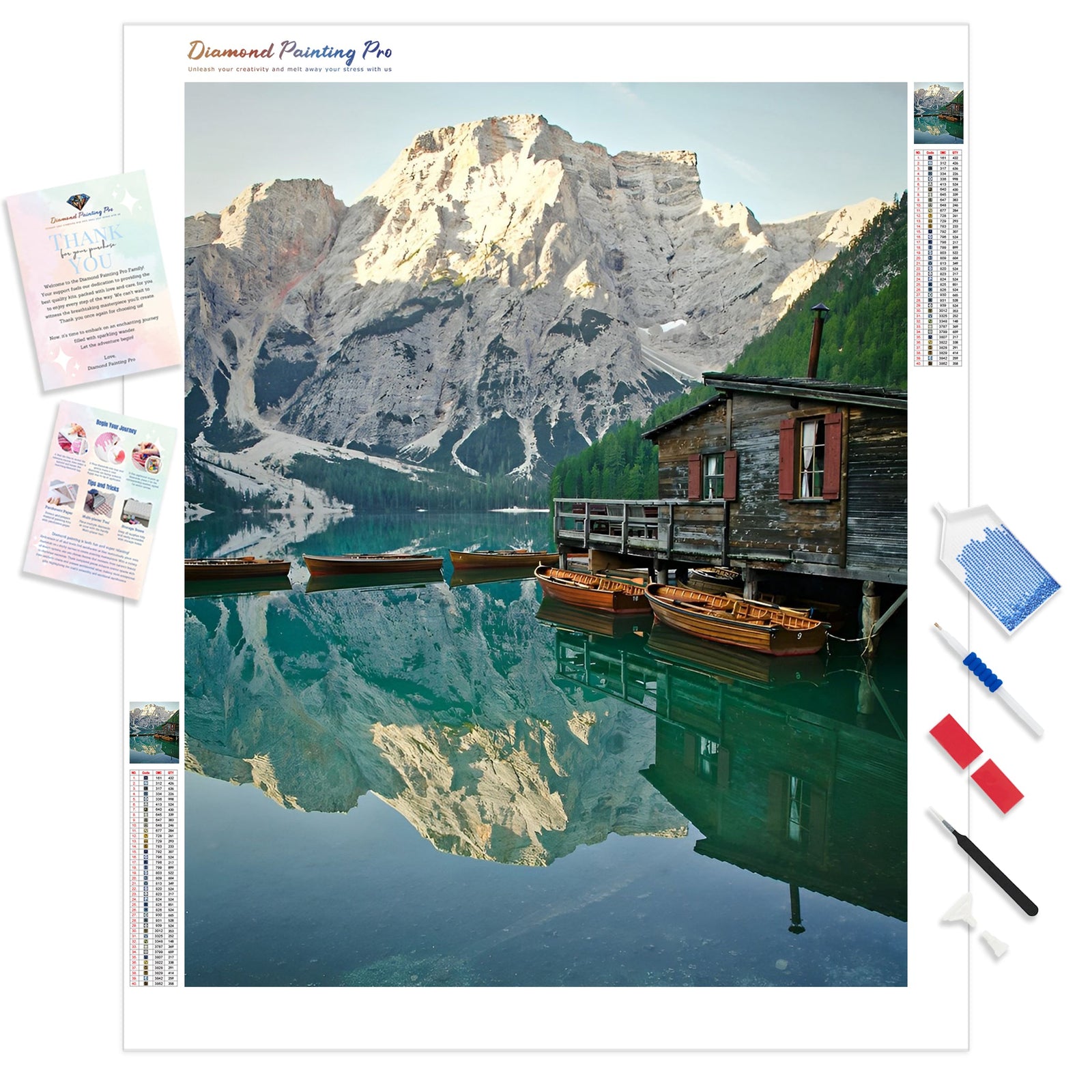 Lago di Braies | Diamond Painting Kit - Full Drill - Square or Round Diamonds with AB Drills Option