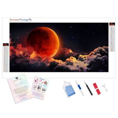 Red Moon | Diamond Painting Kit - Full Drill - Square or Round Diamonds with AB Drills Option