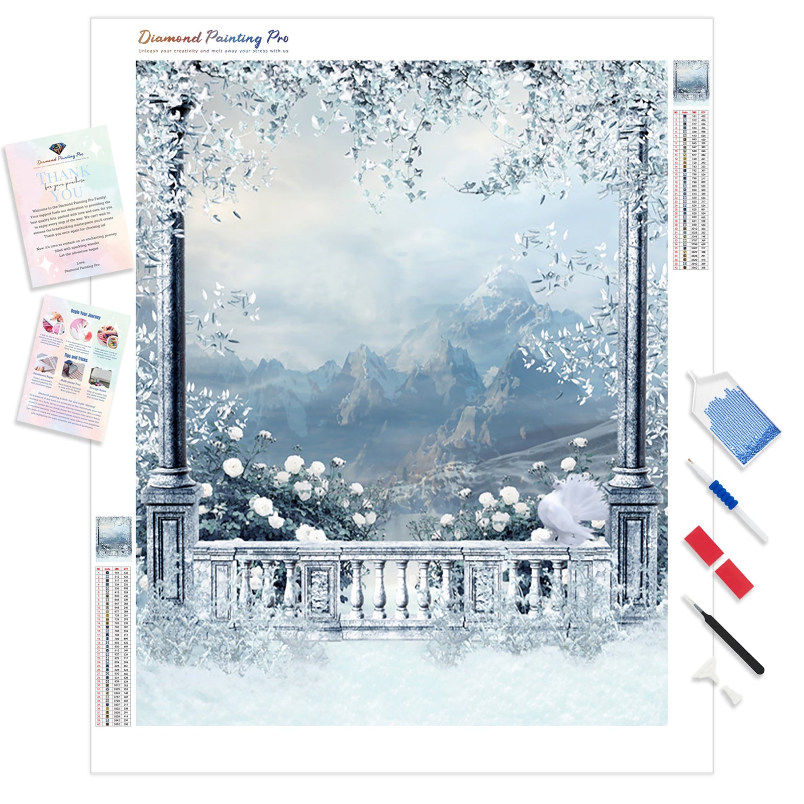 Winter Terrace | Diamond Painting Kit - Full Drill - Square or Round Diamonds with AB Drills Option