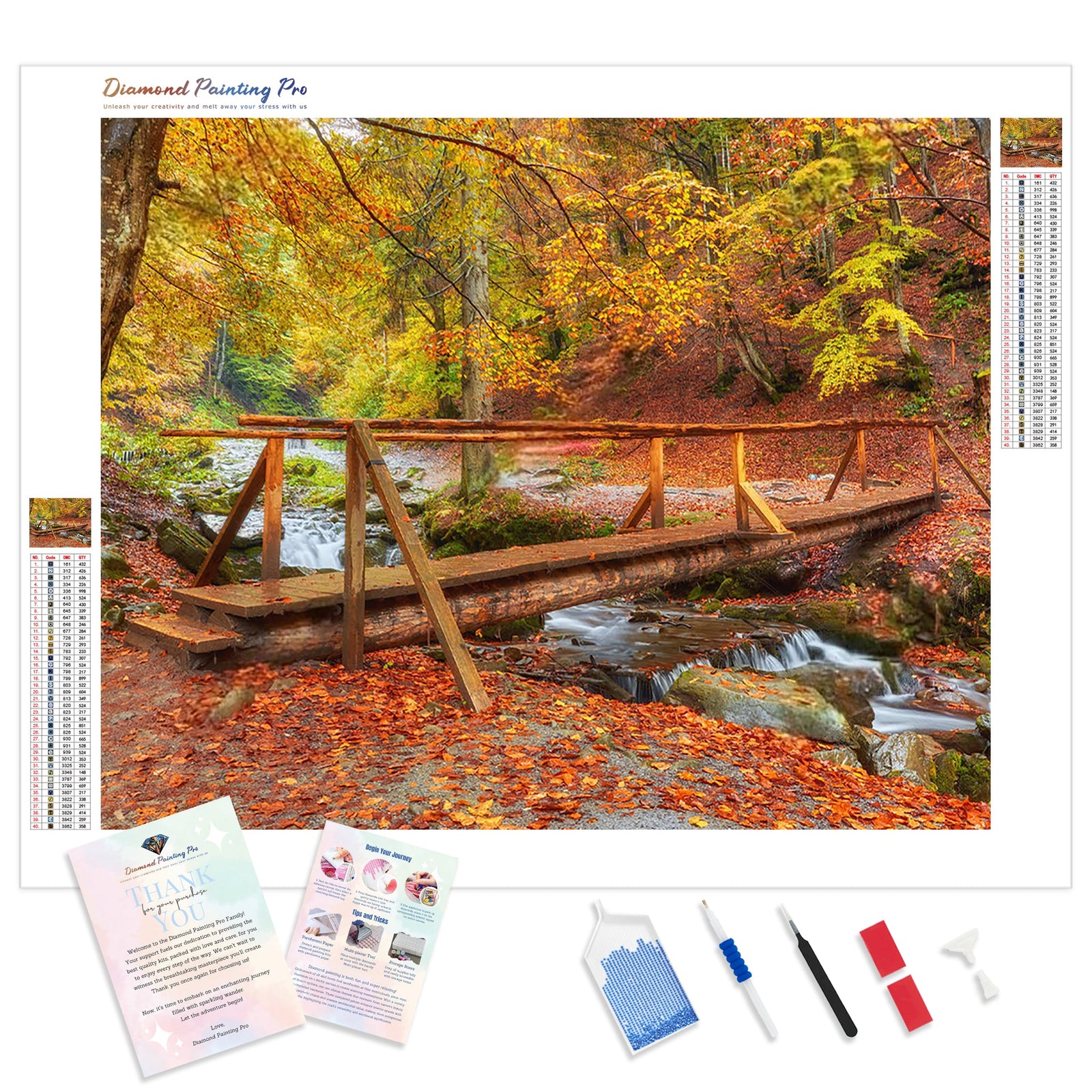 Wooden Bridge | Diamond Painting Kit - Full Drill - Square or Round Diamonds with AB Drills Option