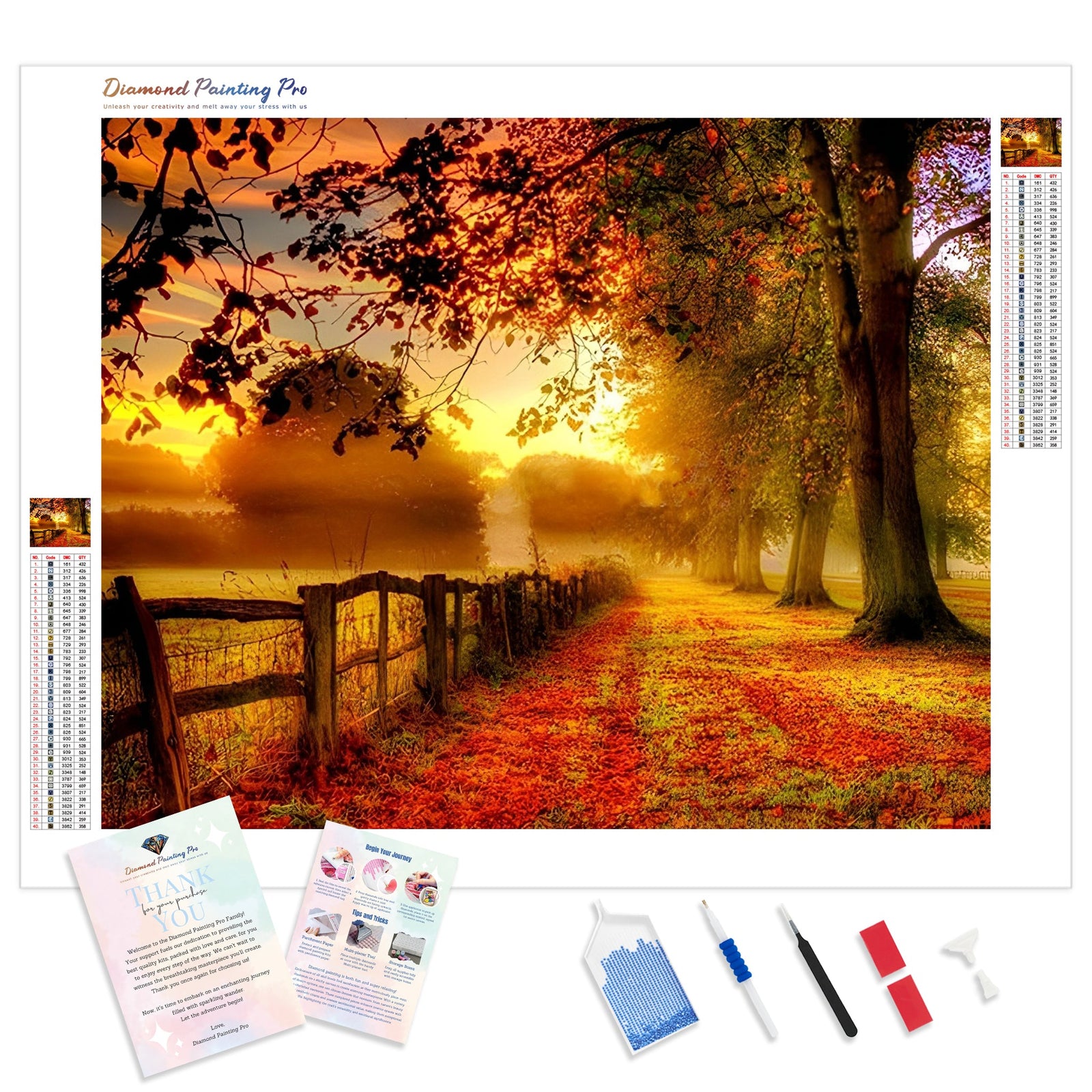 Autumn Forest Landscape | Diamond Painting Kit - Full Drill - Square or Round Diamonds with AB Drills Option