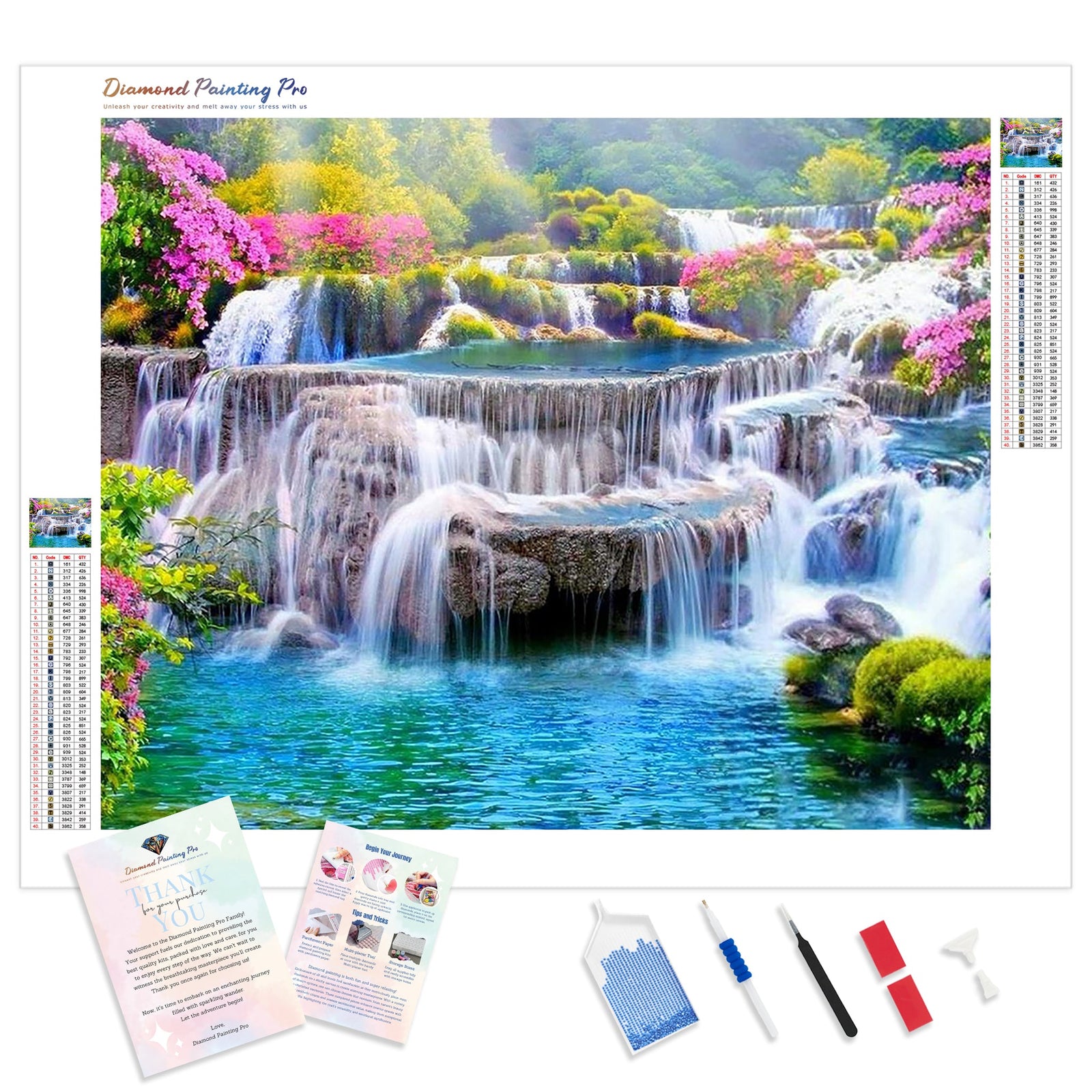 Waterfall | Diamond Painting Kit - Full Drill - Square or Round Diamonds with AB Drills Option