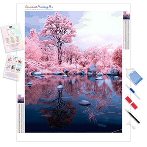 Reflection of Pink Woods | Diamond Painting