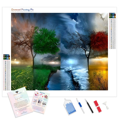 All Seasons in One | Diamond Painting Kit - Full Drill - Square or Round Diamonds with AB Drills Option