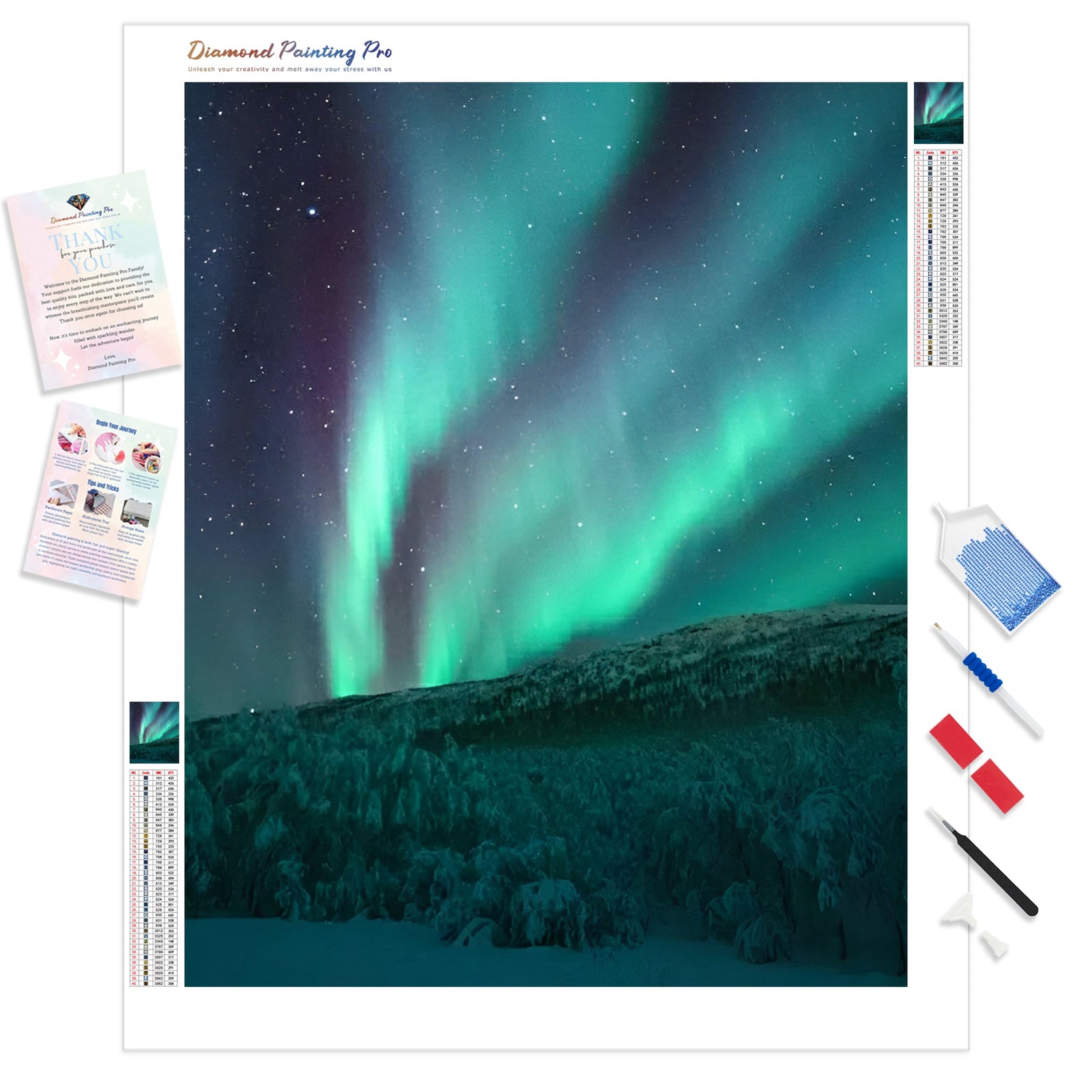 Northern Light | Diamond Painting Kit - Full Drill - Square or Round Diamonds with AB Drills Option