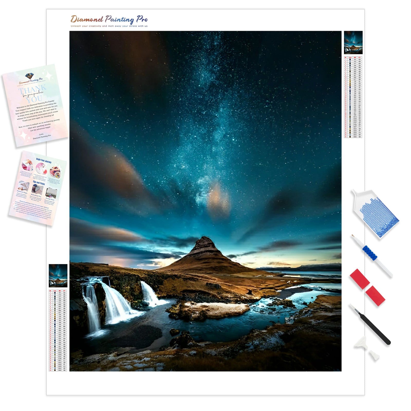 Night Sky Stars | Diamond Painting Kit - Full Drill - Square or Round Diamonds with AB Drills Option