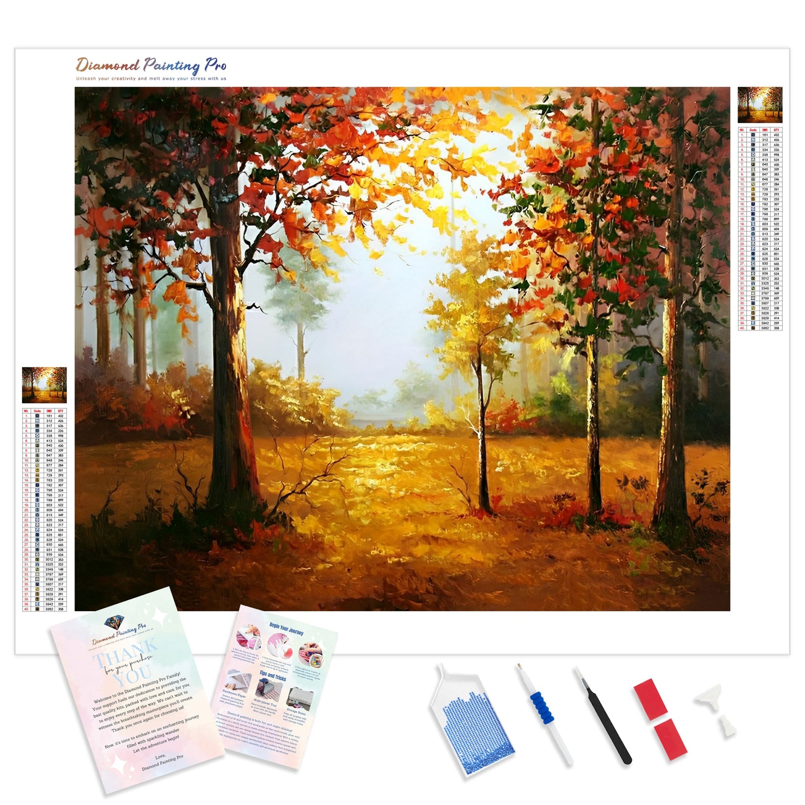 Forest in the Fall | Diamond Painting Kit - Full Drill - Square or Round Diamonds with AB Drills Option