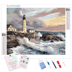 Stormy Seas Lighthouse | Diamond Painting