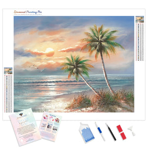 Coconut Trees on Beach | Diamond Painting