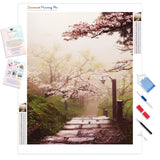 Japanese Cherry Blossom Garden | Diamond Painting Kit - Full Drill - Square or Round Diamonds with AB Drills Option