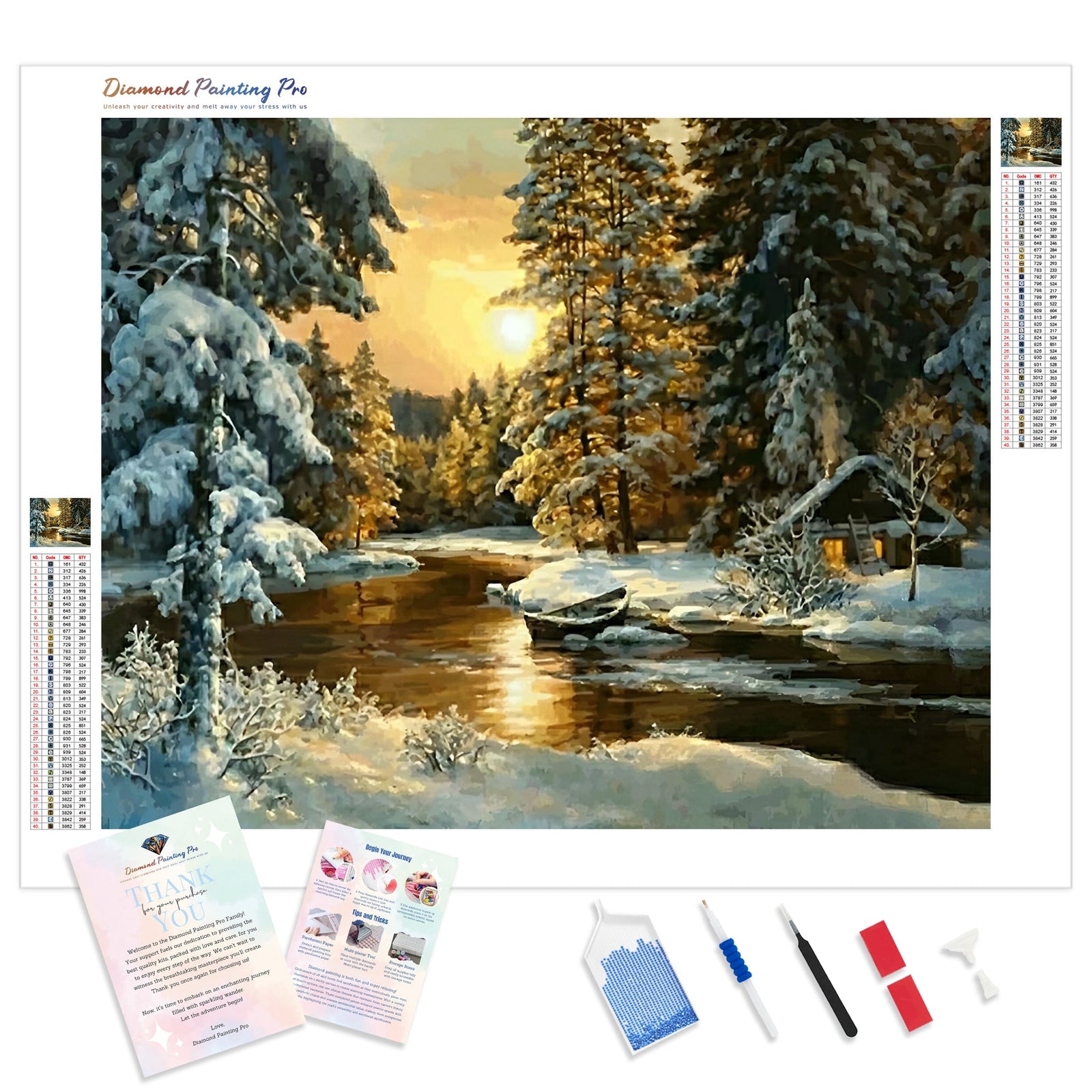 Snowfall Forest | Diamond Painting Kit - Full Drill - Square or Round Diamonds with AB Drills Option