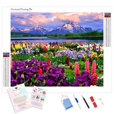 Picturesque Grand Teton | Diamond Painting Kit - Full Drill - Square or Round Diamonds with AB Drills Option