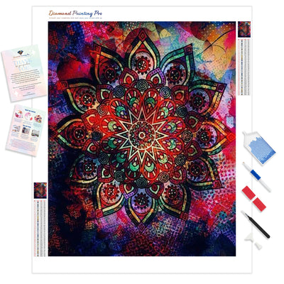 Dark Rainbow Mandala | Diamond Painting Kit - Full Drill - Square or Round Diamonds with AB Drills Option