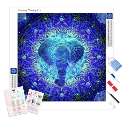 Mandala Elephant | Diamond Painting Kit - Full Drill - Square or Round Diamonds with AB Drills Option