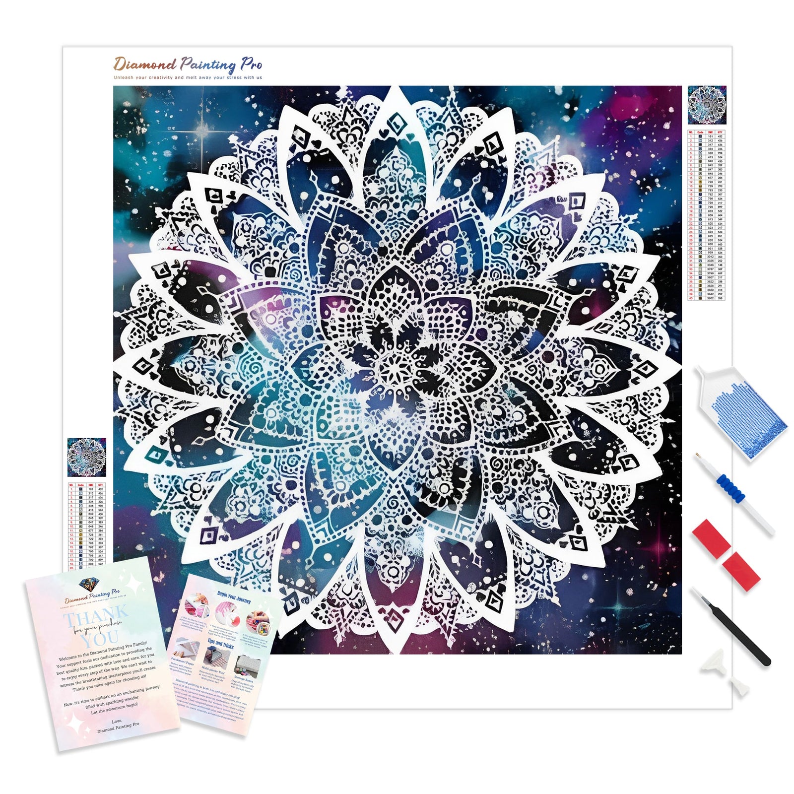 Mandalas Galaxy | Diamond Painting Kit - Full Drill - Square or Round Diamonds with AB Drills Option