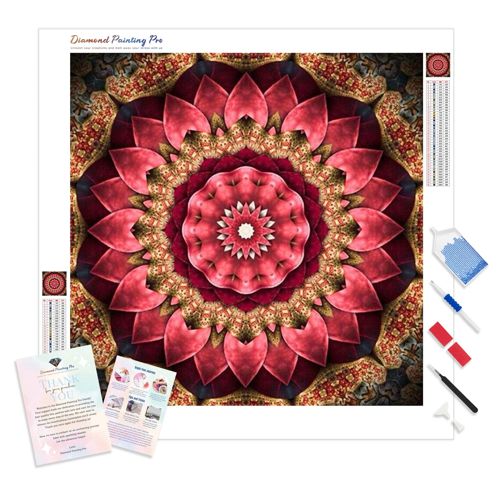 Mandalas Flower | Diamond Painting Kit - Full Drill - Square or Round Diamonds with AB Drills Option