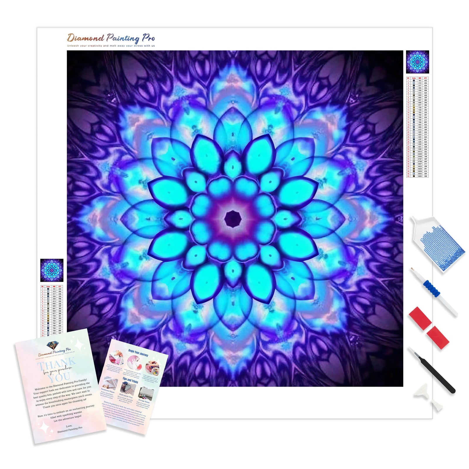 Mandalas Bloom | Diamond Painting Kit - Full Drill - Square or Round Diamonds with AB Drills Option