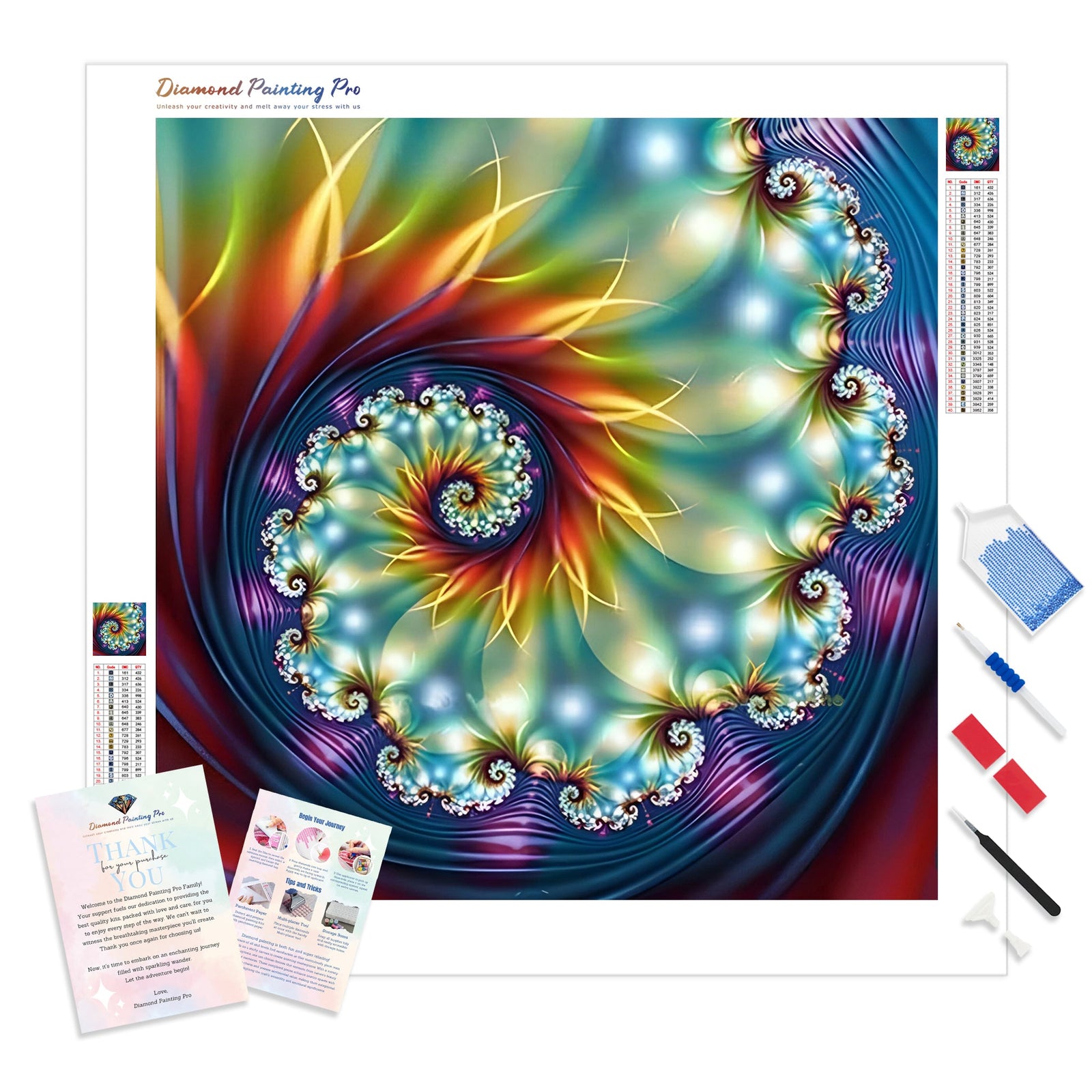 Spiral Mandalas | Diamond Painting Kit - Full Drill - Square or Round Diamonds with AB Drills Option