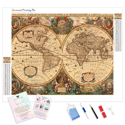 Ancient Map | Diamond Painting Kit - Full Drill - Square or Round Diamonds with AB Drills Option