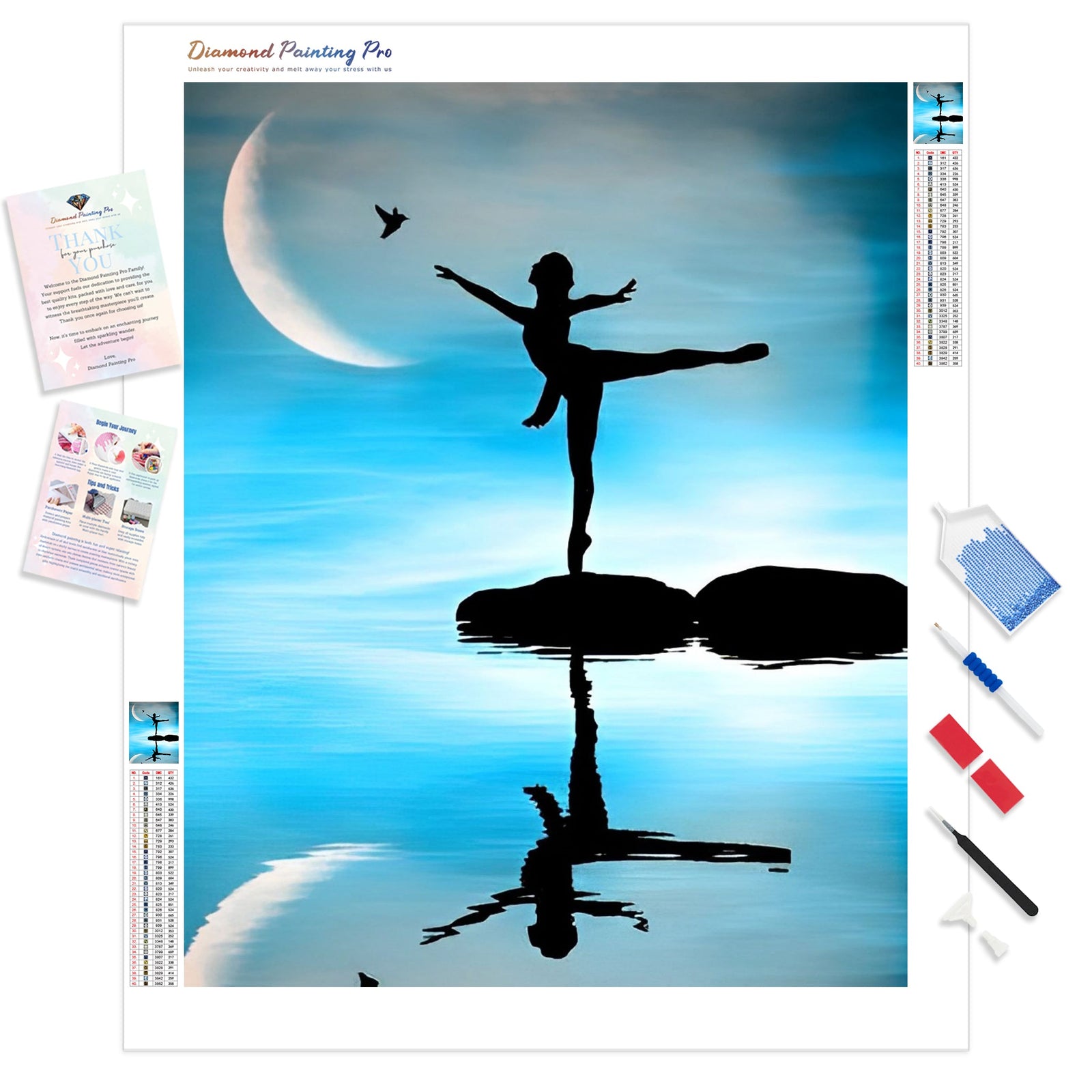 Balancing Ballerina | Diamond Painting Kit - Full Drill - Square or Round Diamonds with AB Drills Option