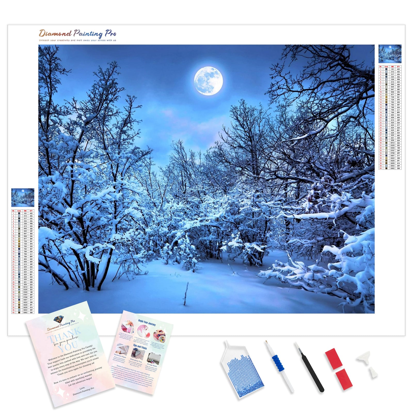 Winter Forest | Diamond Painting Kit - Full Drill - Square or Round Diamonds with AB Drills Option