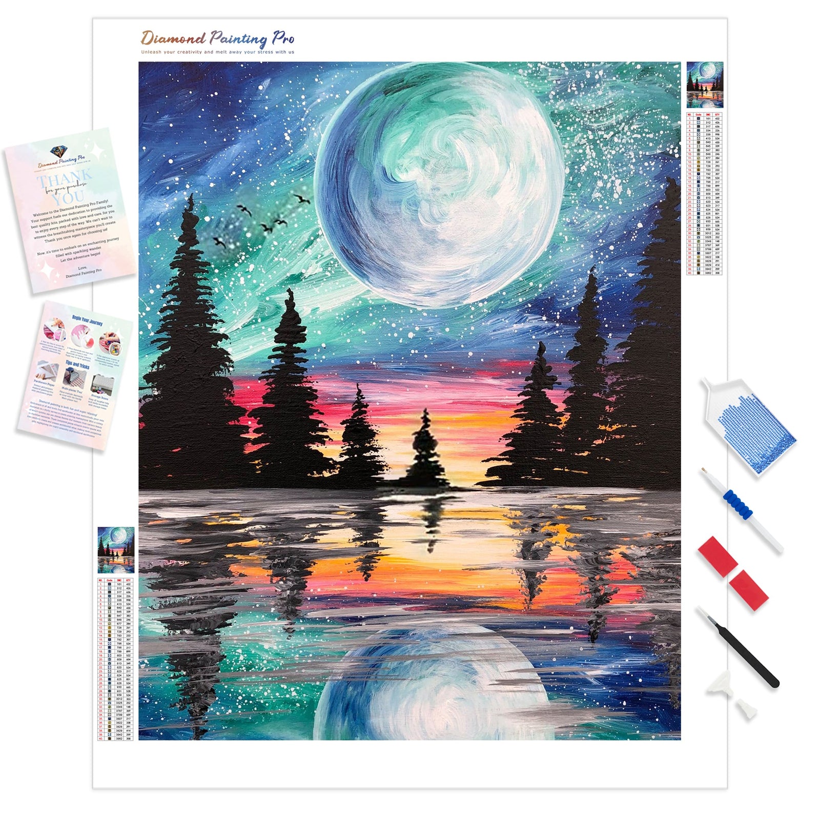 Moon Night | Diamond Painting Kit - Full Drill - Square or Round Diamonds with AB Drills Option