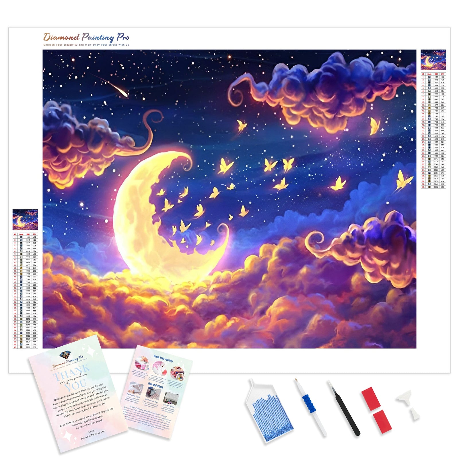 Enchanted Moon | Diamond Painting Kit - Full Drill - Square or Round Diamonds with AB Drills Option