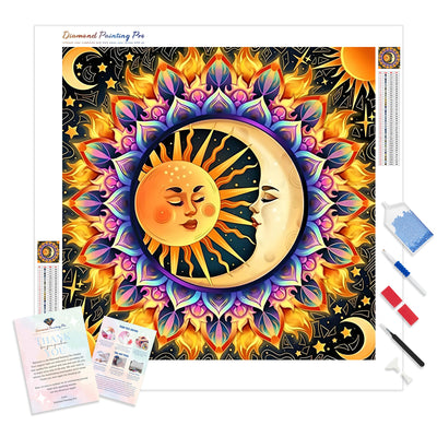 Sun and Moon | Diamond Painting Kit - Full Drill - Square or Round Diamonds with AB Drills Option