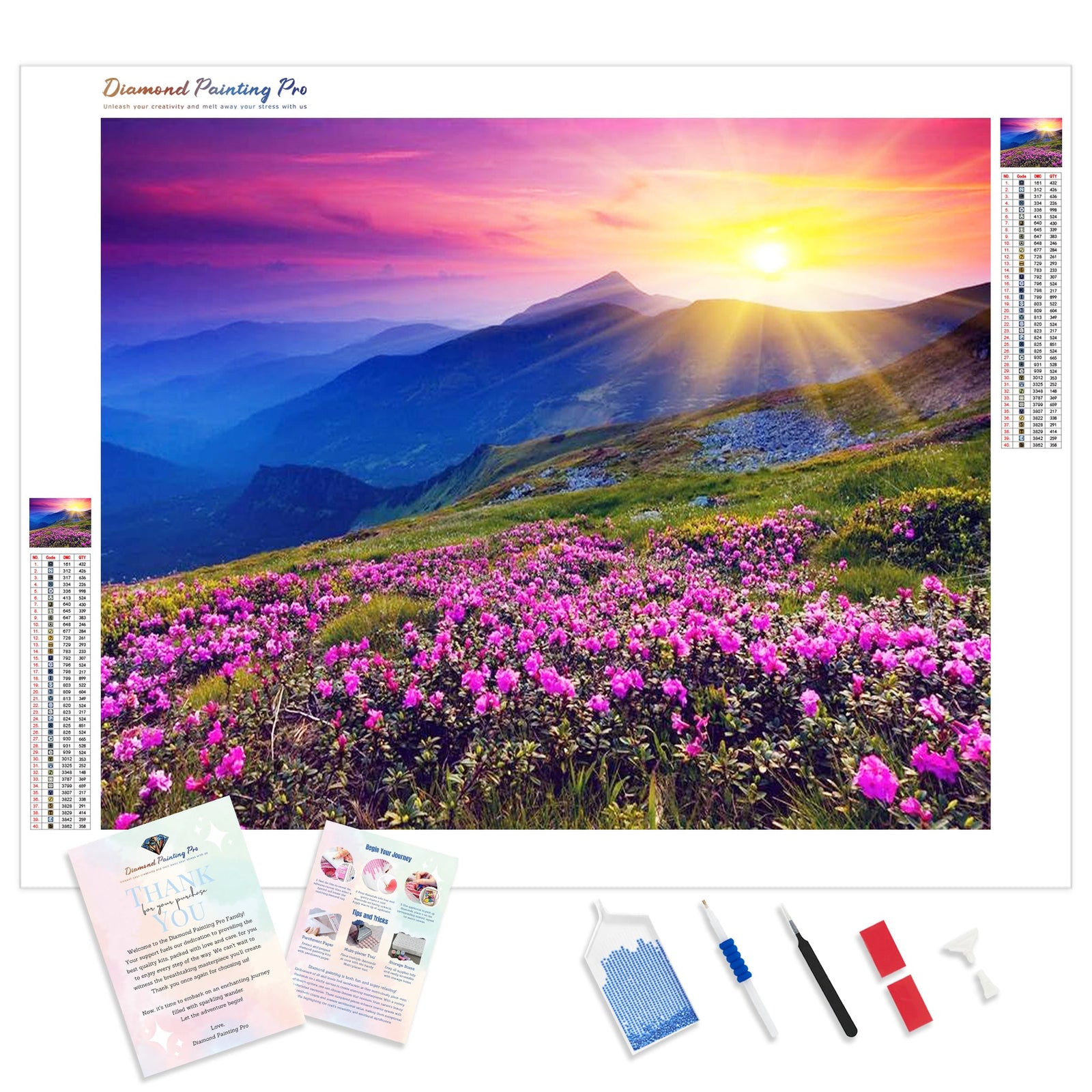 Mountain Sunrise | Diamond Painting Kit - Full Drill - Square or Round Diamonds with AB Drills Option