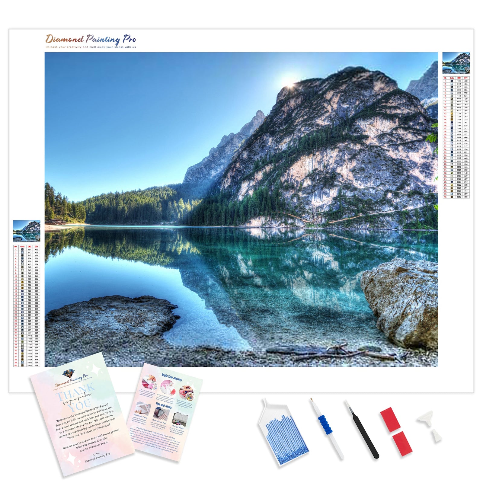 Daylight in the Mountains | Diamond Painting Kit - Full Drill - Square or Round Diamonds with AB Drills Option