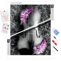 Violet Violin | Diamond Painting Kit - Full Drill - Square or Round Diamonds with AB Drills Option