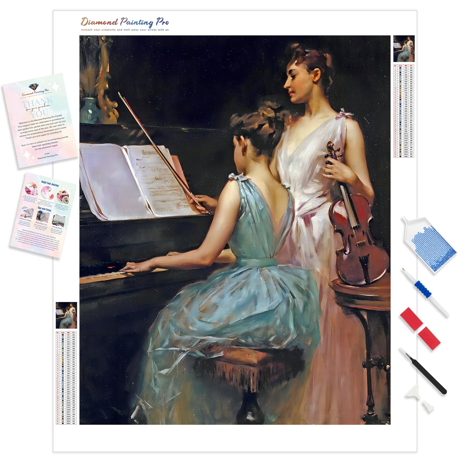 The Sonata | Diamond Painting Kit - Full Drill - Square or Round Diamonds with AB Drills Option