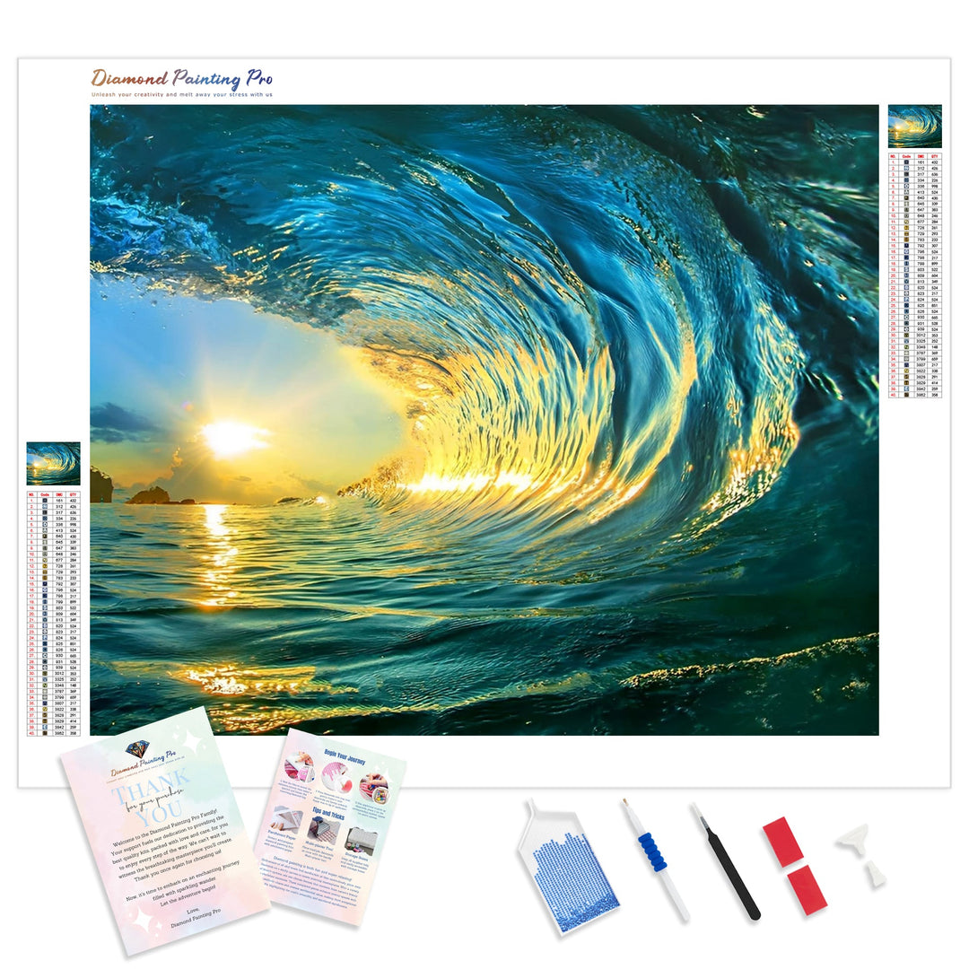 Tidal Waves | Diamond Painting Kit - Full Drill - Square or Round Diamonds with AB Drills Option