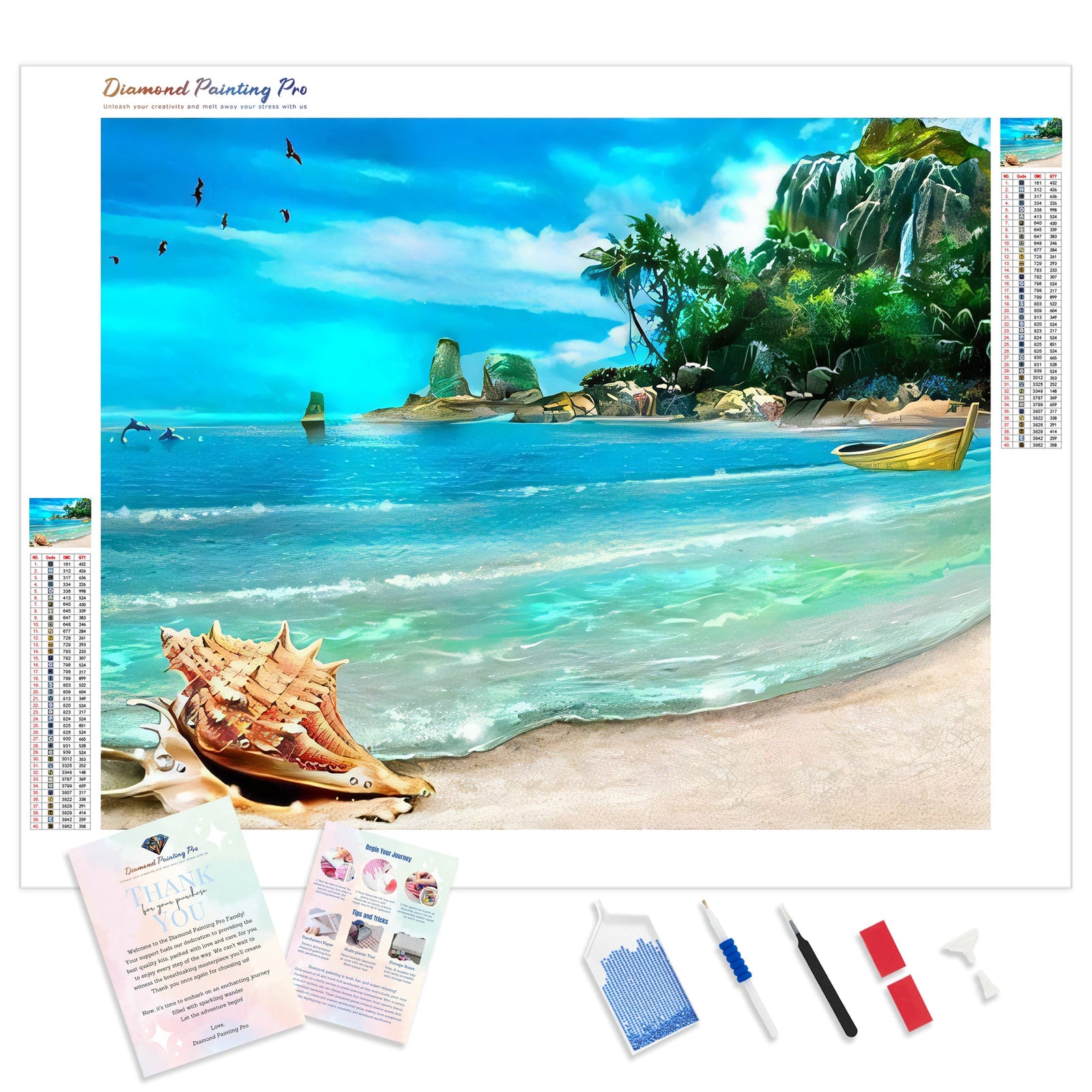 Ocean Serenity | Diamond Painting Kit - Full Drill - Square or Round Diamonds with AB Drills Option