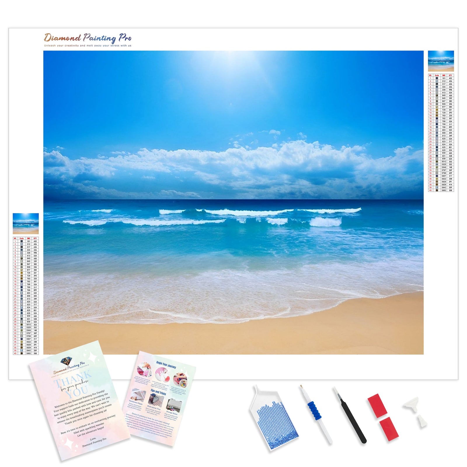 Ocean Blue | Diamond Painting Kit - Full Drill - Square or Round Diamonds with AB Drills Option