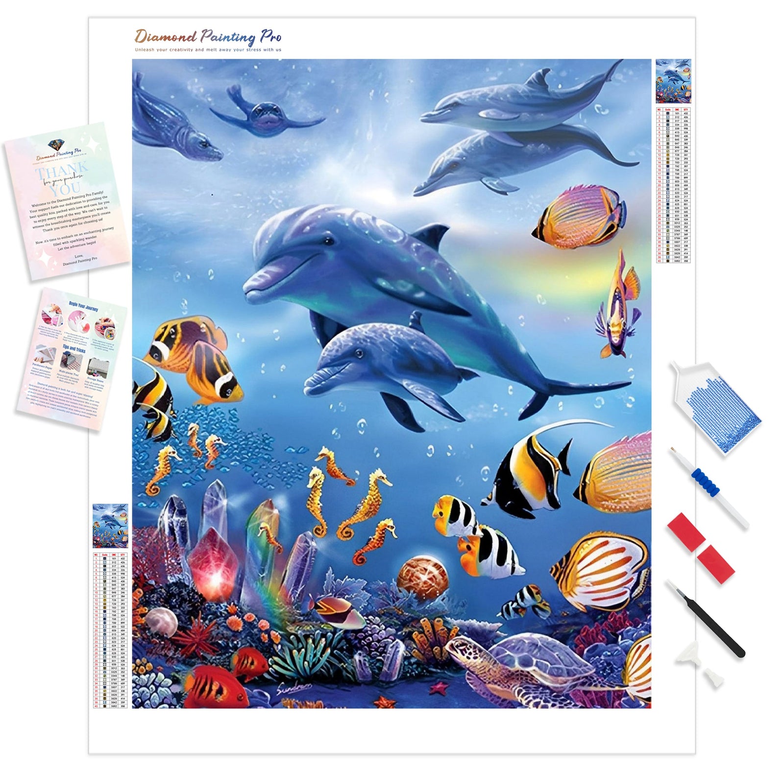 Ocean Families | Diamond Painting Kit - Full Drill - Square or Round Diamonds with AB Drills Option