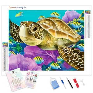 Sea Turtle Close-up | Diamond Painting