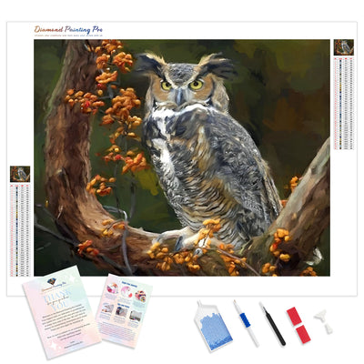 Wise Owl | Diamond Painting Kit - Full Drill - Square or Round Diamonds with AB Drills Option