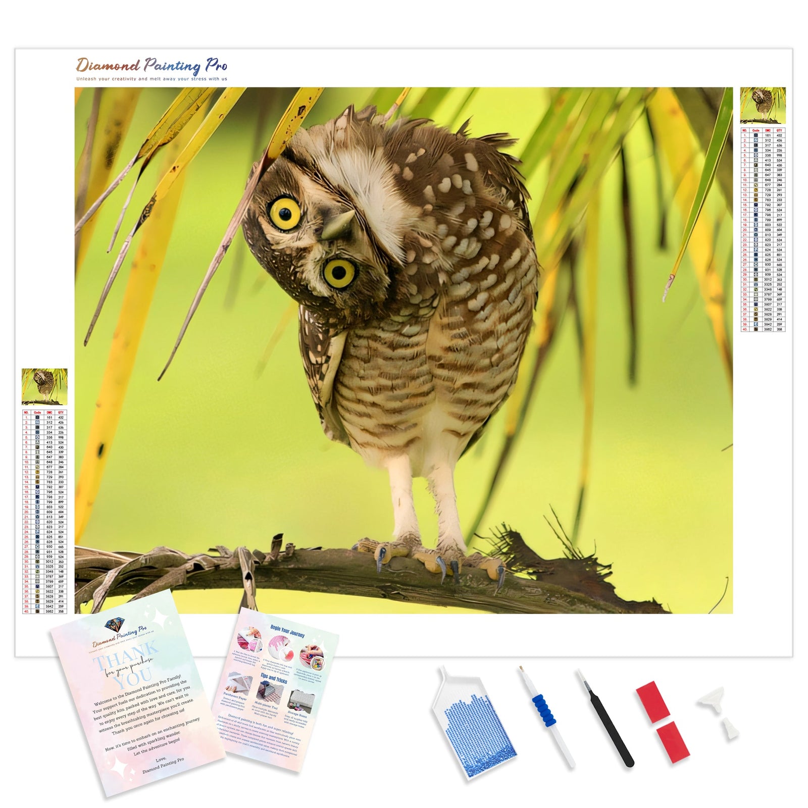 Owl's Twist | Diamond Painting Kit - Full Drill - Square or Round Diamonds with AB Drills Option