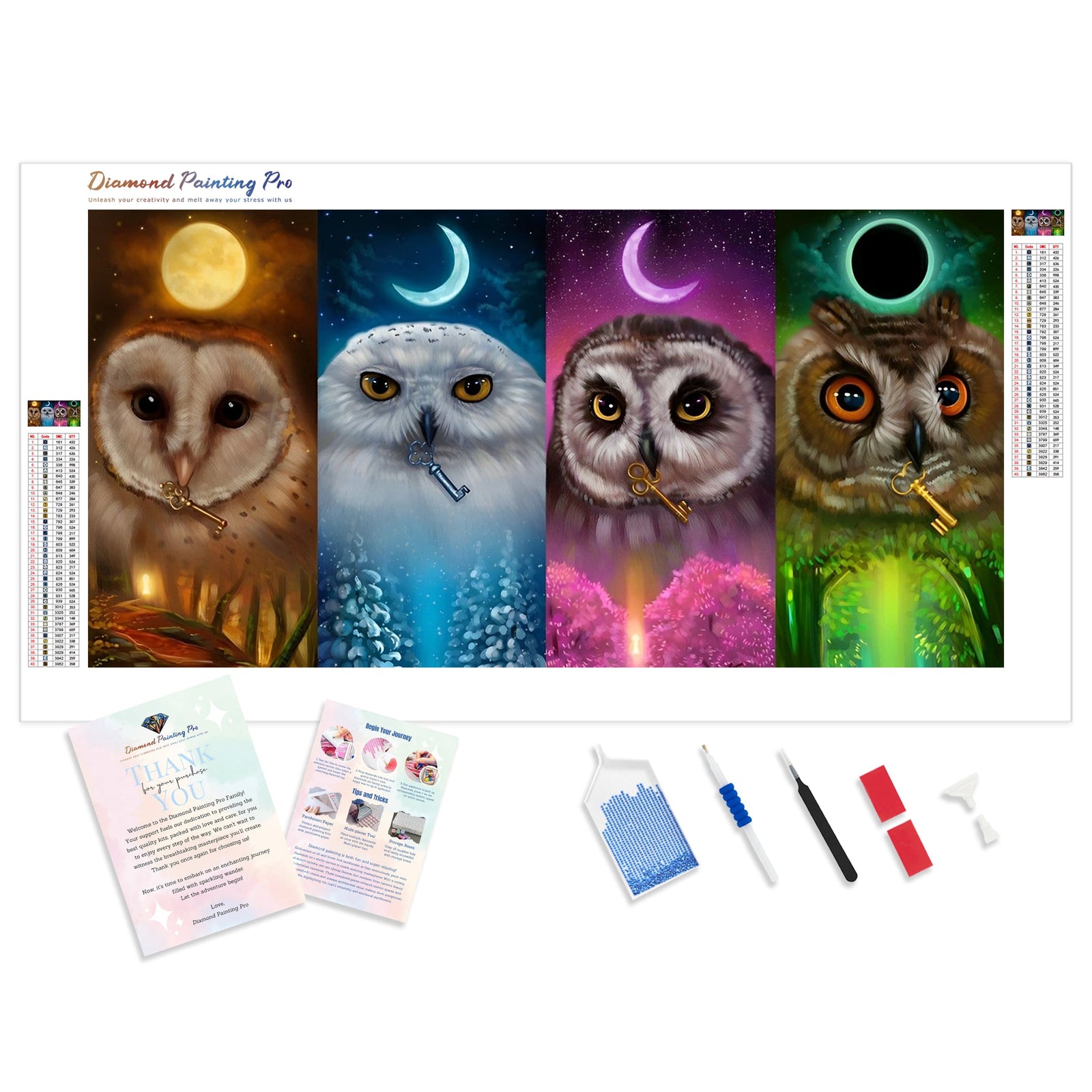 Seasonal Owl | Diamond Painting Kit - Full Drill - Square or Round Diamonds with AB Drills Option