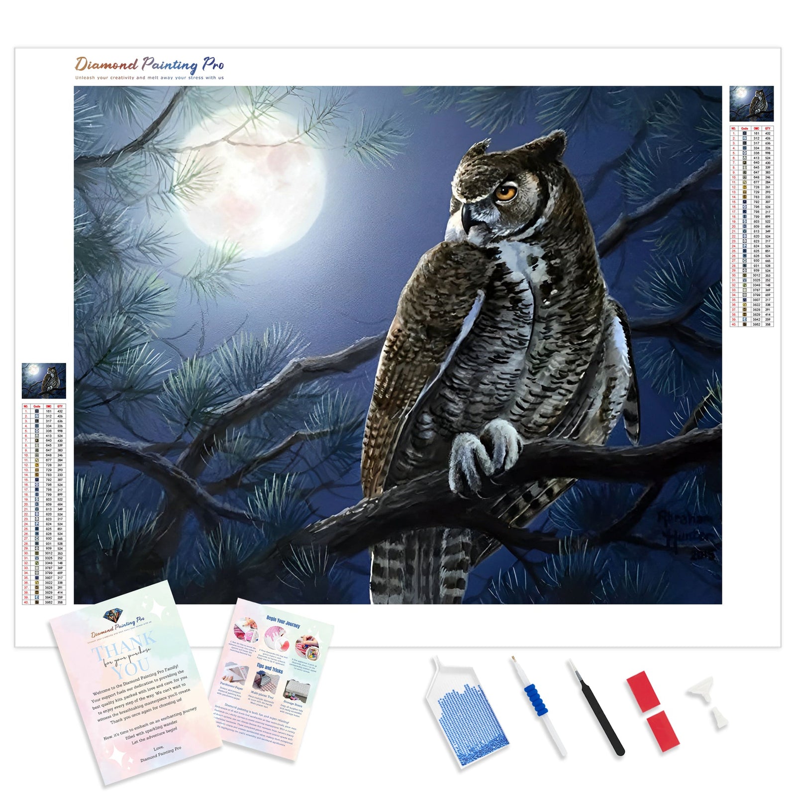 Night Owl | Diamond Painting Kit - Full Drill - Square or Round Diamonds with AB Drills Option