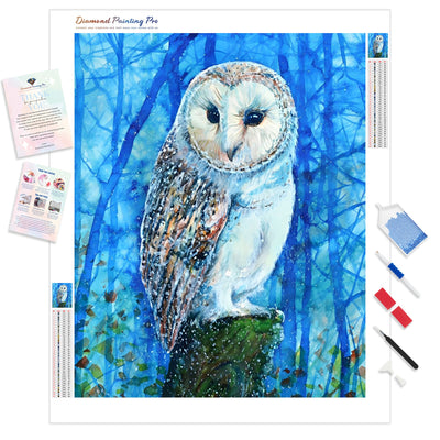 Standing Owl | Diamond Painting Kit - Full Drill - Square or Round Diamonds with AB Drills Option