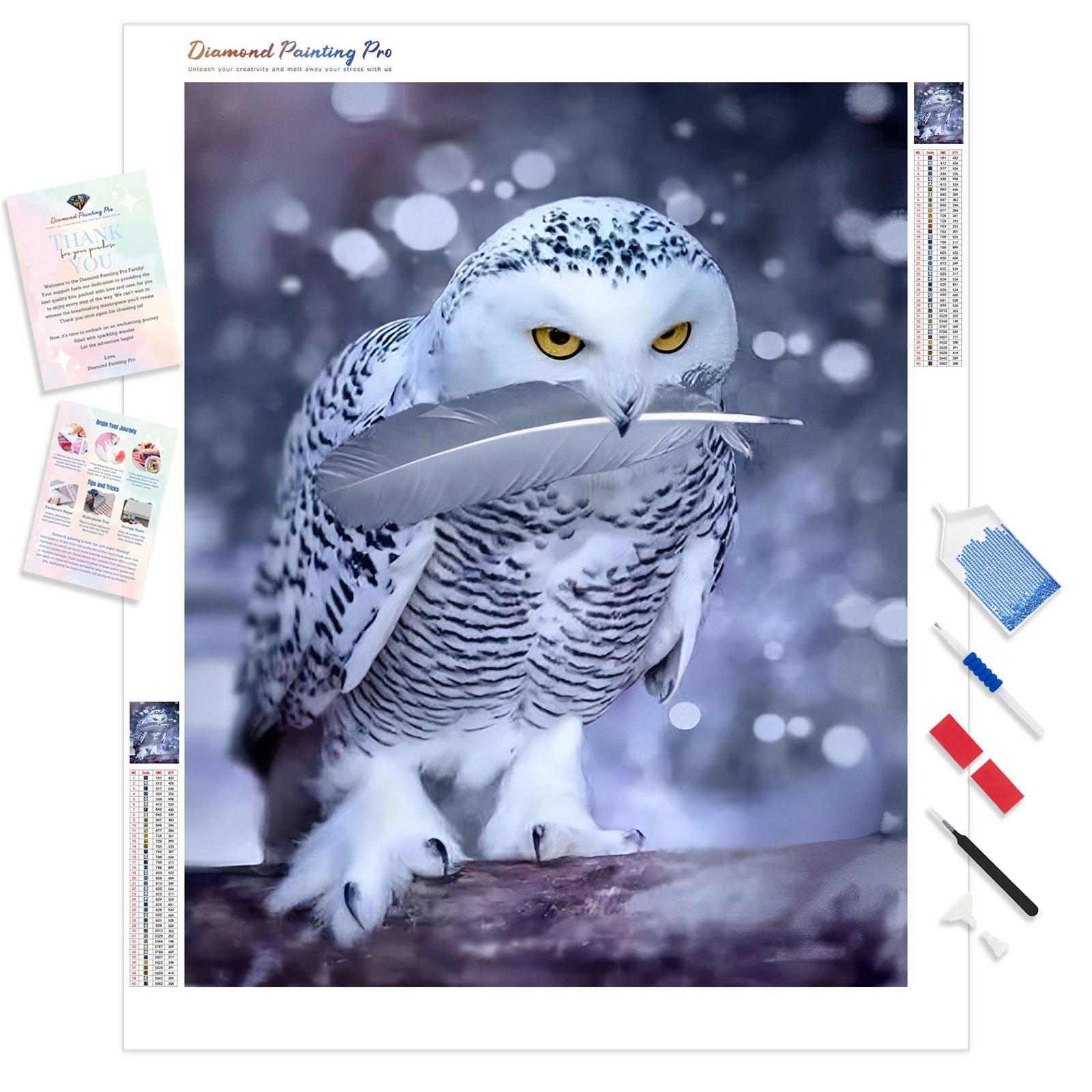 Arctic Owl | Diamond Painting Kit - Full Drill - Square or Round Diamonds with AB Drills Option