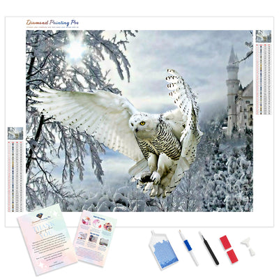 Snowy Owl | Diamond Painting Kit - Full Drill - Square or Round Diamonds with AB Drills Option