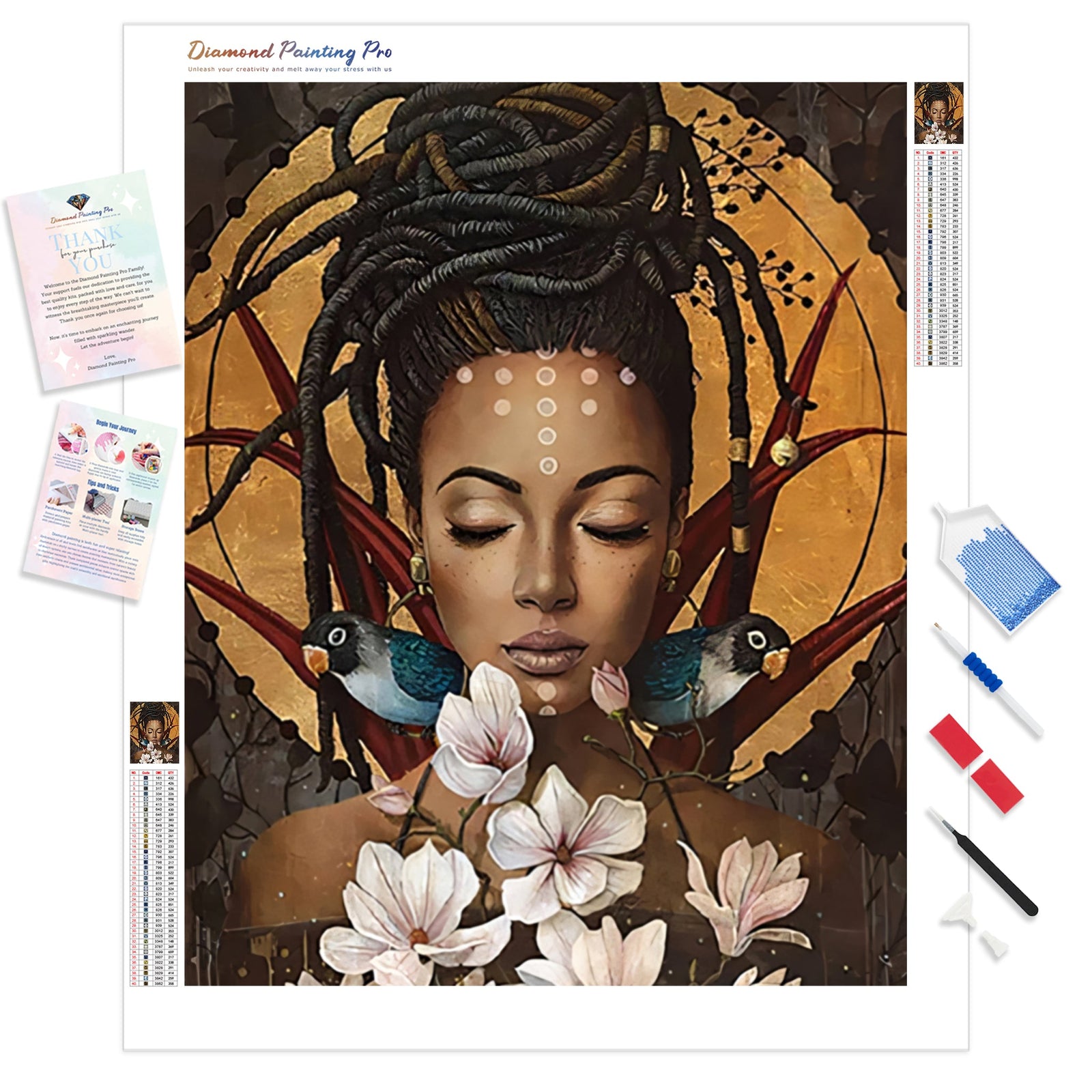 African American Zen | Diamond Painting Kit - Full Drill - Square or Round Diamonds with AB Drills Option