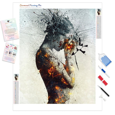 Shattered Portrait | Diamond Painting Kit - Full Drill - Square or Round Diamonds with AB Drills Option