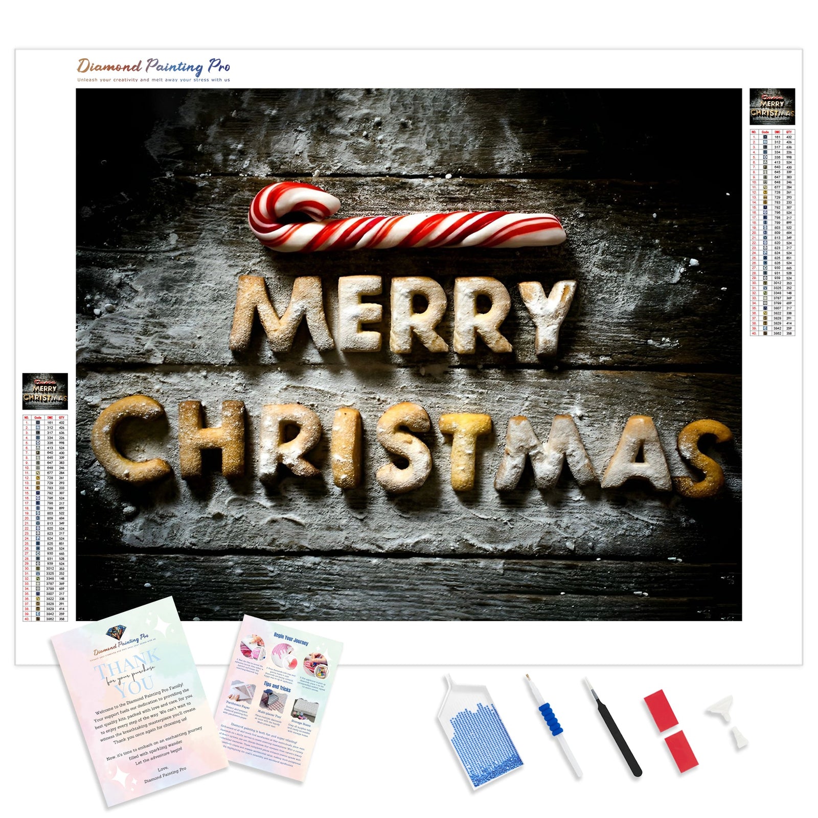 Merry Christmas Cookies | Diamond Painting Kit - Full Drill - Square or Round Diamonds with AB Drills Option