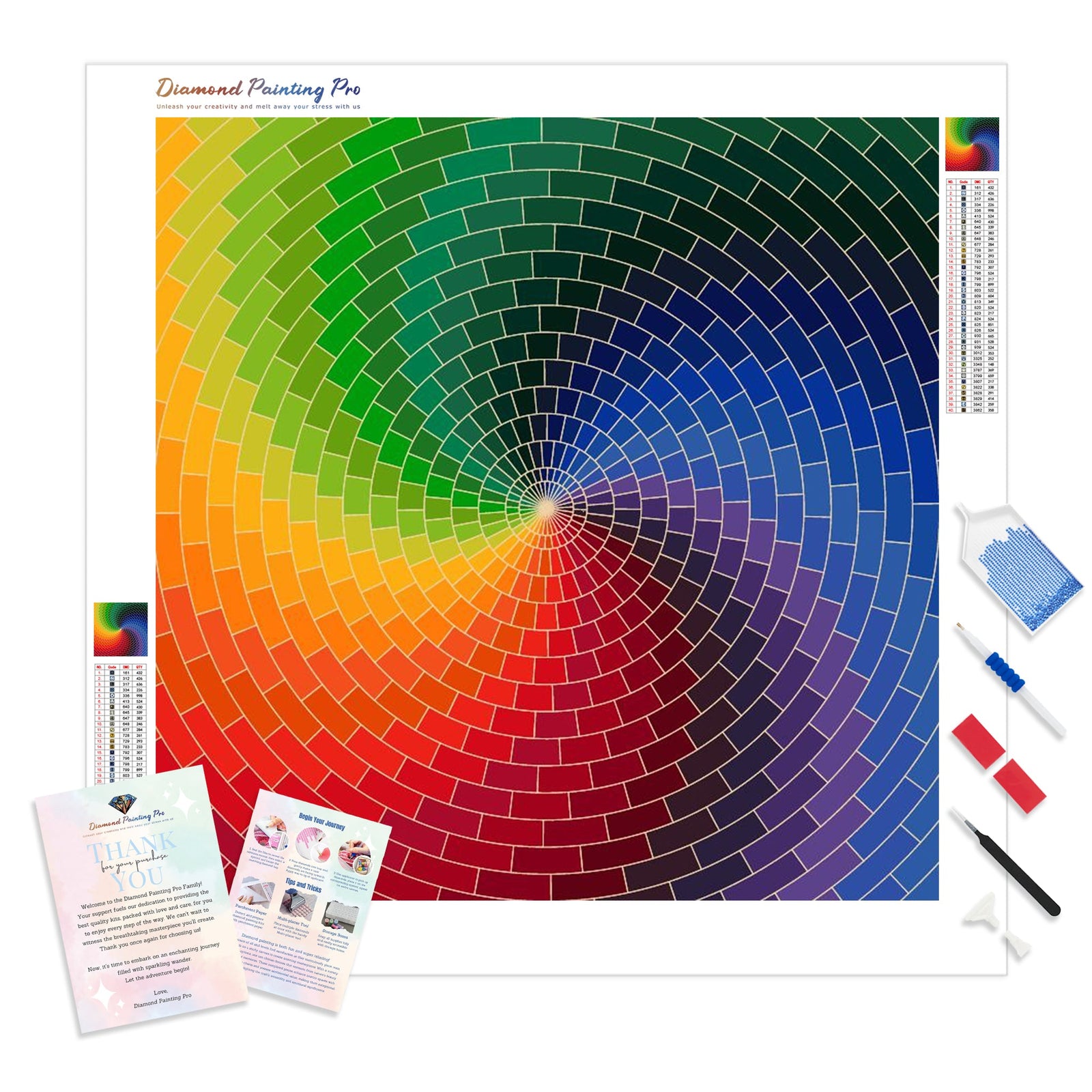 Rainbow Spectrum | Diamond Painting Kit - Full Drill - Square or Round Diamonds with AB Drills Option